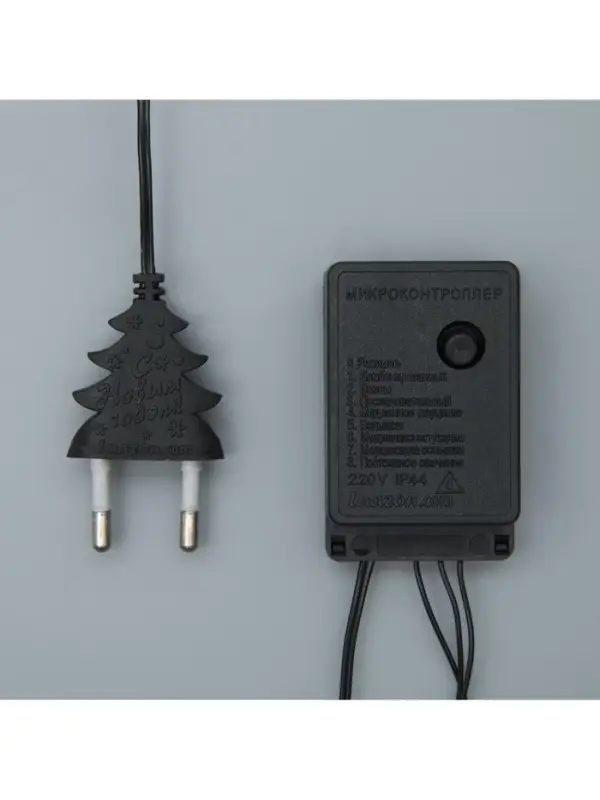 Гирлянда &laquo;Нить&raquo; 3 м, IP20, тёмная нить, 30 ламп, 8 режимов, 220 В, свечение мульти