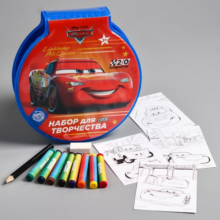 Набор для рисования, 20 предметов Набор для рисования, 20 предметов "Самый быстрый", Тачки