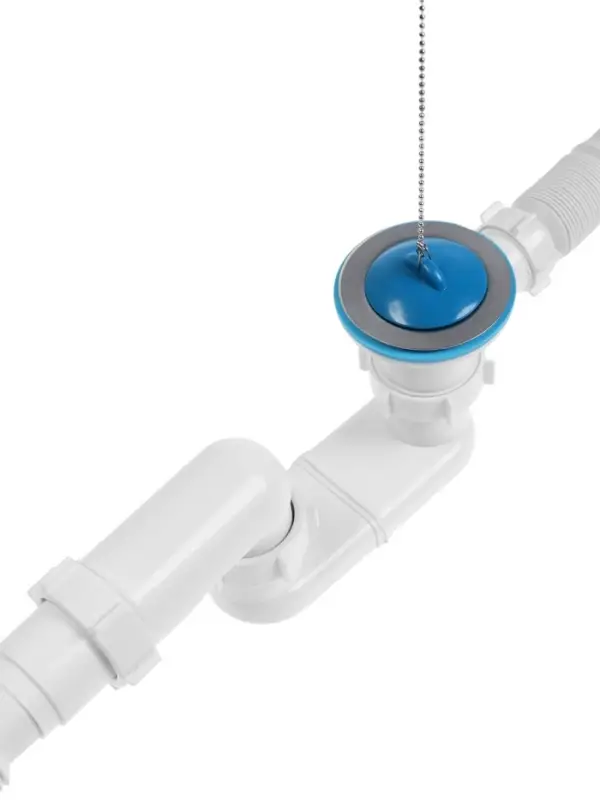 Сифон для ванны ZEIN, 1 1/2&rsquo;&rsquo;, с гофротрубой 40*50мм, литой выпуск, с пробкой