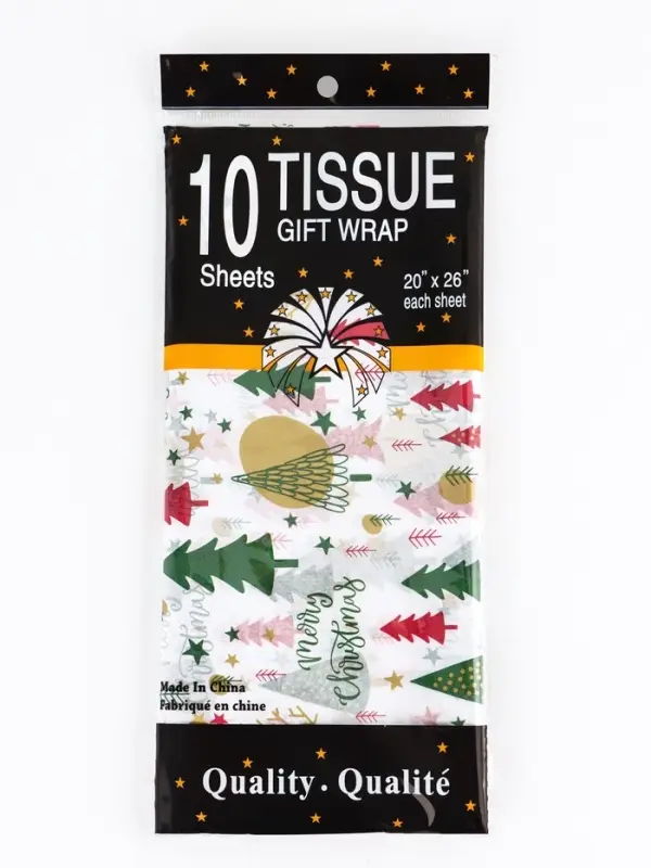 Бумага упаковочная тишью Бумага упаковочная тишью "Зимний лес", белая, 50 х 66 см