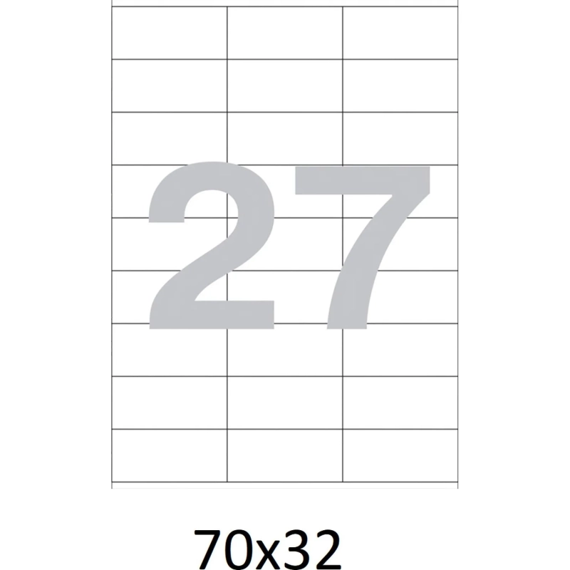 Этикетки самоклеящиеся  70x32 мм, 27   шт. на лист.А4 100 л
