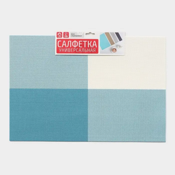 Салфетки сервировочные на стол Доляна &laquo;Настроение&raquo;, 4 шт., 45&times;30 см, бело-синие