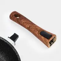 Сковорода KUKMARA Granit ultra original, d=26 см, съёмная ручка, антипригарное покрытие, литой алюминий, чёрная