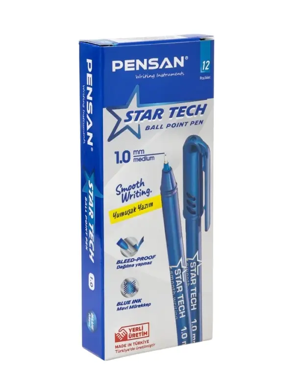 Ручка шариковая Pensan. Star Tech, синий стержень, игольчатый узел 1 мм, на масляной основе