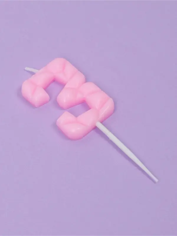 Свеча для торта «Цифра 3», светло-розовая Свеча для торта «Цифра 3», светло-розовая