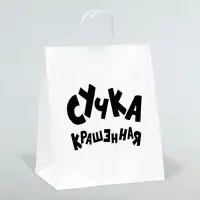 Пакет подарочный с приколами, крафт «Крашенная», белый, 24×14×28 см Пакет подарочный с приколами, крафт «Крашенная», белый, 24×14×28 см