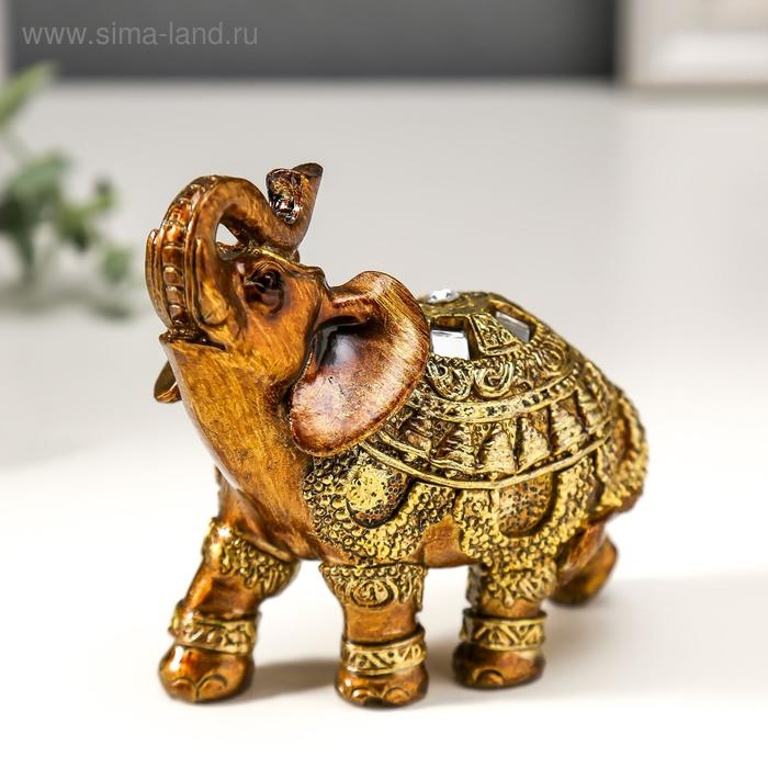Сувенир полистоун Сувенир полистоун "Слон в богатой золотой попоне" МИКС 10х9х5 см