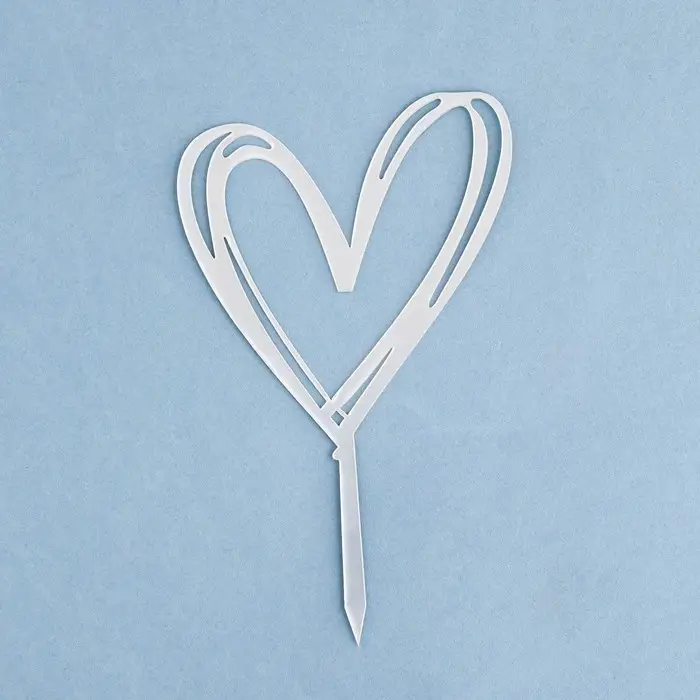 Топпер для торта &laquo;Сердце&raquo;, серебро