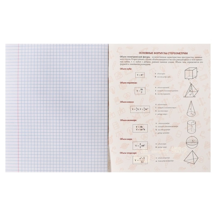 Тетрадь предметная 48 листов в клетку Calligrata &laquo;BlackTone.Геометрия&raquo;, обложка мелованный картон