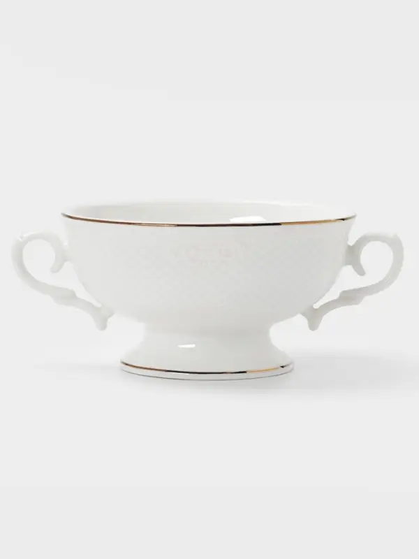 Бульонница с блюдцем WY Empire, 280 мл, фарфор, белая