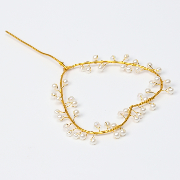 Топпер «Сердце с бусинами», цвет золото Топпер «Сердце с бусинами», цвет золото