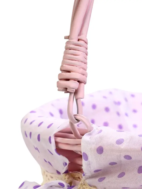 Корзина плетеная 32 х 32 х 14 см, ручка h=14 см розовый  ткань Корзина плетеная 32 х 32 х 14 см, ручка h=14 см розовый  ткань