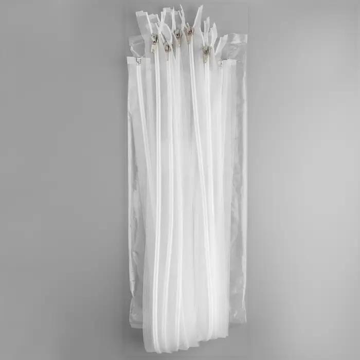 Молния «Спираль», №5, разъёмная, замок автомат, 60 см, прозрачная, белая