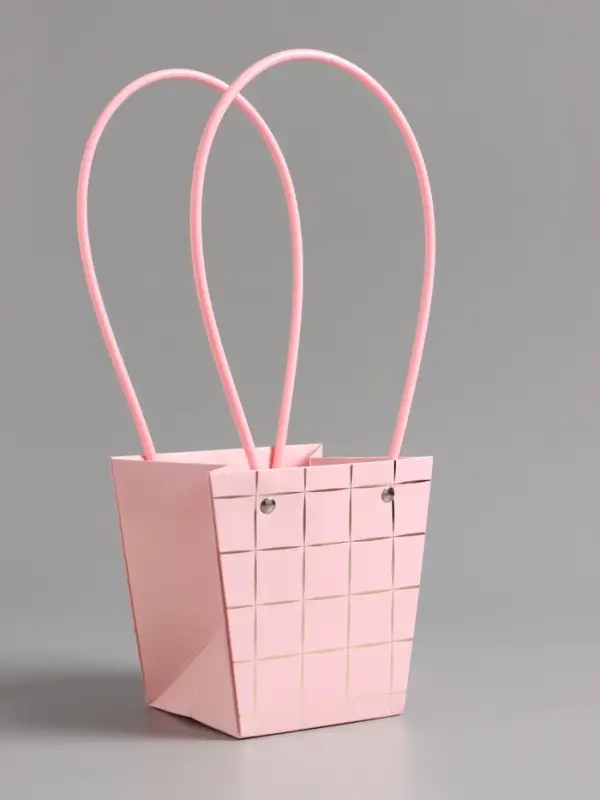 Сумка для цветов розовая влагостойкая, 13x9.5x13±5% см Сумка для цветов розовая влагостойкая, 13x9.5x13±5% см