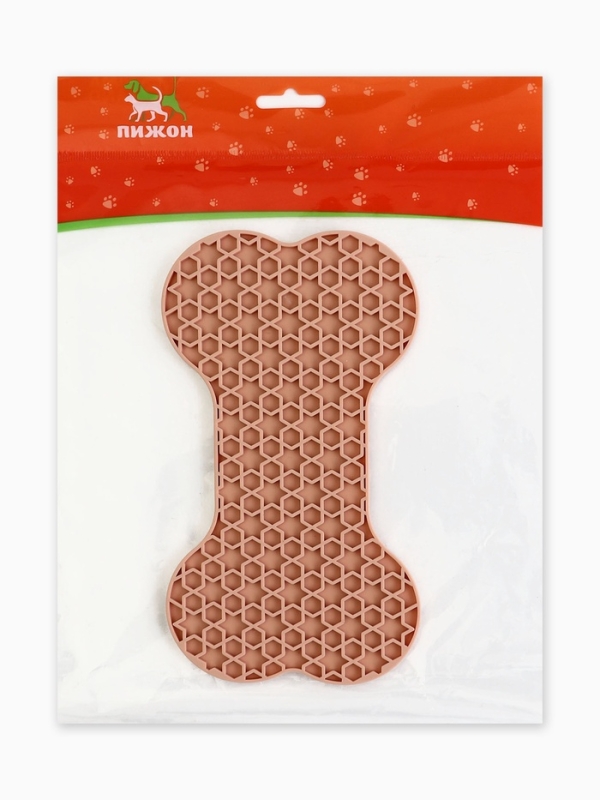 Коврик для лизания на присосках 11 х 20 см, бежевый Коврик для лизания на присосках 11 х 20 см, бежевый