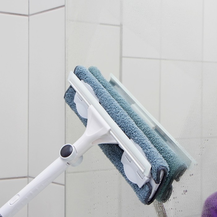 Окномойка бабочка Raccoon, стальная телескопическая ручка, микрофибра, поворот на 180°, 27×7×114(137) см Окномойка бабочка Raccoon, стальная телескопическая ручка, микрофибра, поворот на 180°, 27×7×114(137) см