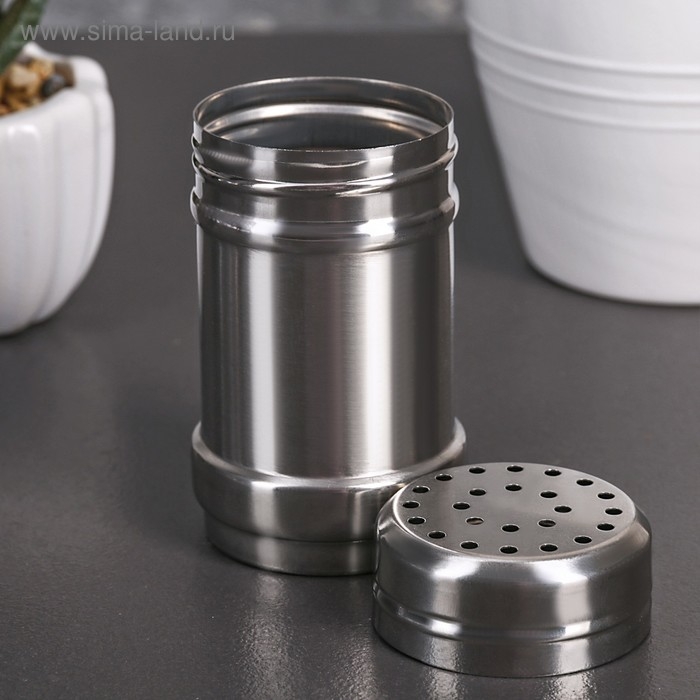 Солонка из нержавеющей стали «Металлик Сито», 120 мл, 4×8 см, цвет серебряный Солонка из нержавеющей стали «Металлик Сито», 120 мл, 4×8 см, цвет серебряный