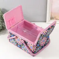 Шкатулка для рукоделия и шитья &laquo;Цветы калейдоскопа&raquo;, хранение ниток, иголок, мелочи, 19&times;26&times;14.5 см