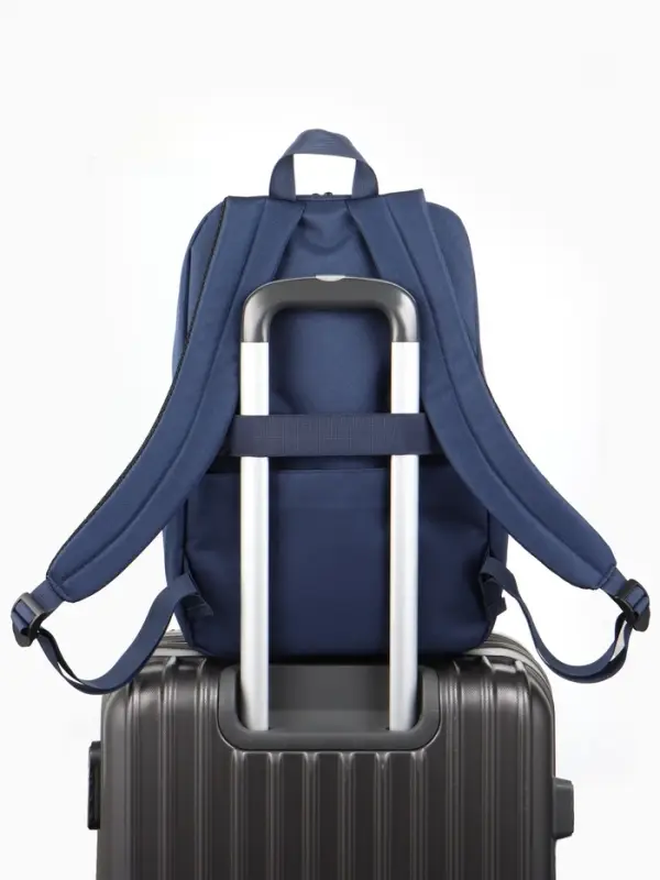 Рюкзак школьный, 1 отделение, 5 наружных карманов, однотонный, 28&times;9.5&times;42 см, синий