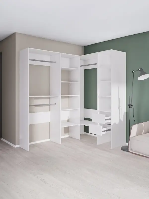 Комплект модульной гардеробной системы «Модус», 2800×2080×510 мм, цвет белый