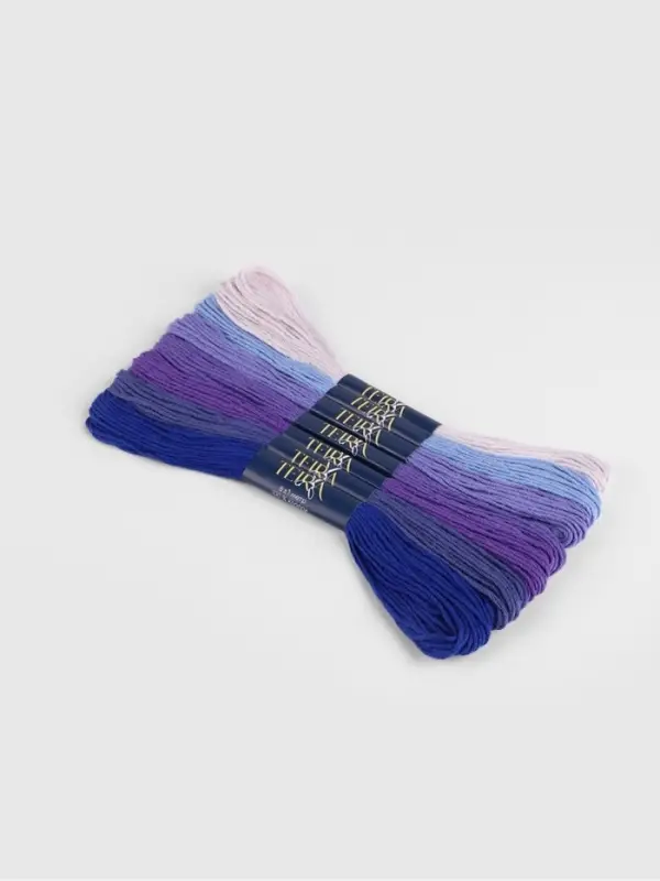Нитки мулине TEIRA, 8&plusmn;1 м, набор 7 шт., хлопок, фиолетовые