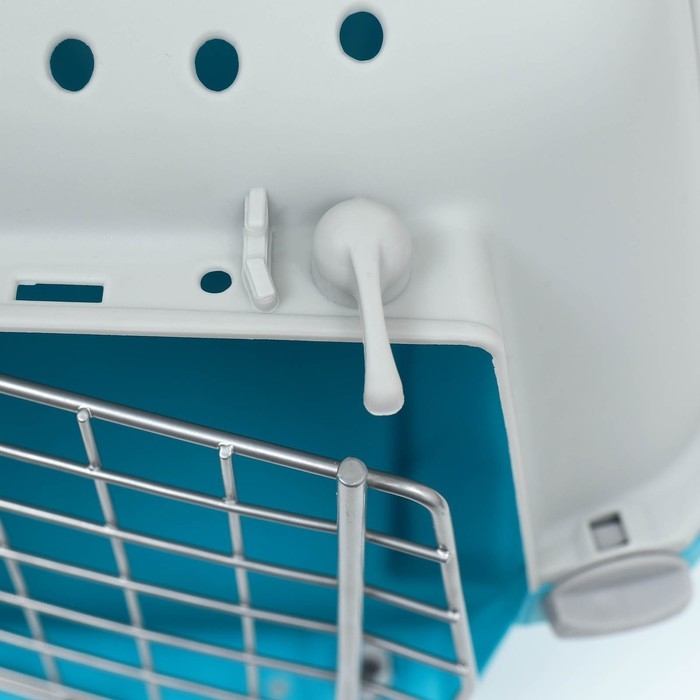 Переноска для животных пластиковая 47 х 30 х 35 см, вес до 9 кг, синяя Переноска для животных пластиковая 47 х 30 х 35 см, вес до 9 кг, синяя