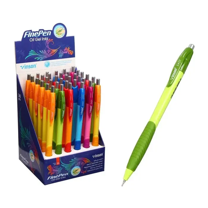 Ручка шариковая, автоматическая Vinson Easy, 0.7 мм, стержень масляный синий, МИКС Ручка шариковая, автоматическая Vinson Easy, 0.7 мм, стержень масляный синий, МИКС