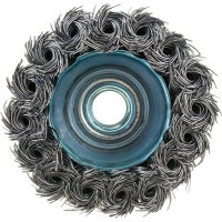 Корщетка для УШМ MIRAX d65мм, М14, чашка, крацовка, витая (35104-065)