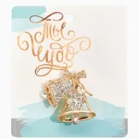 Брошь &laquo;Колокольчики&raquo;, белая в золоте