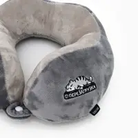 Подушка для путешествий бархатная формовая "Перезагрузка", серая Подушка для путешествий бархатная формовая "Перезагрузка", серая