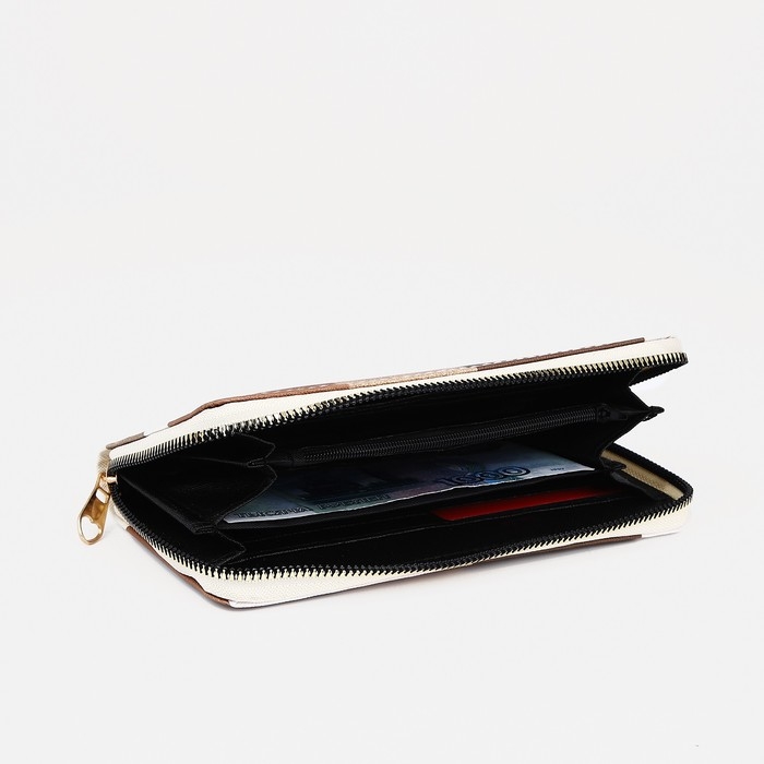 Кошелёк на молнии, цвет бежевый Кошелёк на молнии, цвет бежевый