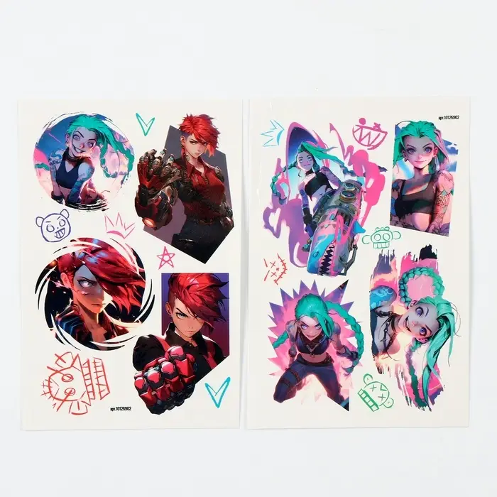 Переводные татуировки детские «Девушка с базукой», тату — 2 листа