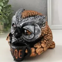 Копилка "Сова с чашкой" 15х18 см, бронза с серебром Копилка "Сова с чашкой" 15х18 см, бронза с серебром