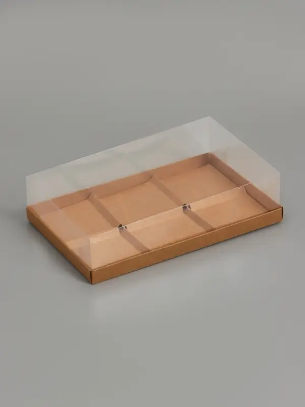 Коробка для муссовых пирожных 6 штук, 26&times;17&times;6 см, крафт
