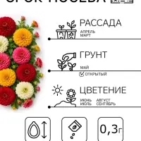 Семена цветов Цинния &laquo;Калифорнийские гиганты&raquo; смесь, 0.3 г