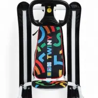 Снегокат &laquo;Twiny 2+&raquo;, графичный, со спинкой, с родительской ручкой, белый, чёрный, TW2+/ГФ Nika