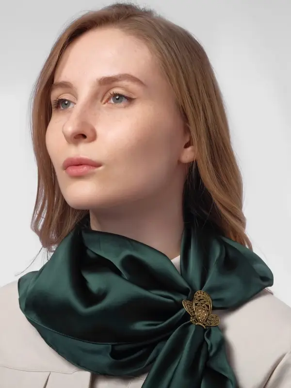 Кольцо для платка &laquo;Бабочка&raquo;, цвет золото в черненом золоте