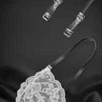 Лямки для бюстгальтера, силиконовые, фурнитура металл, 0.5 см, 37 см, пара, прозрачные