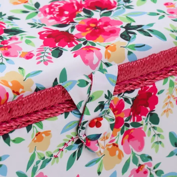 Шкатулка для рукоделия и шитья &laquo;Акварельные цветы&raquo;, хранение ниток, иголок, мелочи, 19&times;26&times;14.5 см