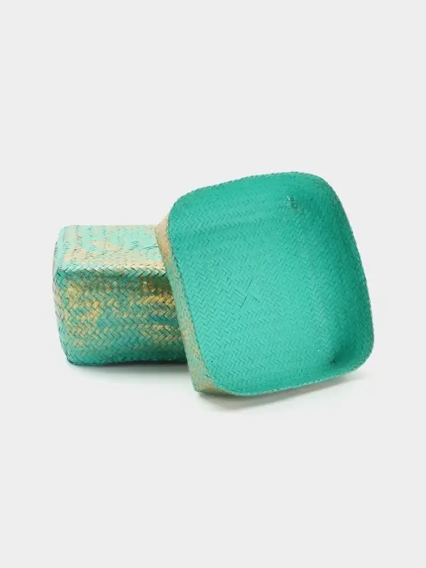 Корзинка плетёная &laquo;Голден мини&raquo;, 30&times;30&times;20 см, голубая