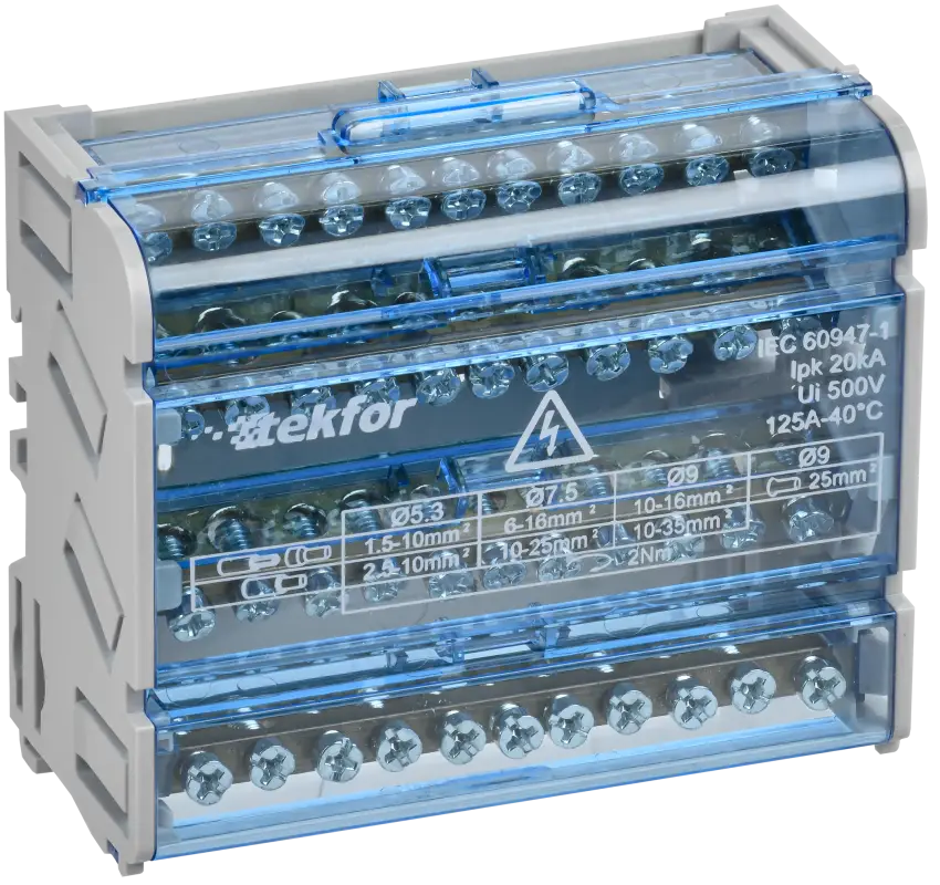 TEKFOR Шины на DIN-рейку (кросс-модуль) ШНК 4х11 3L+PEN IEK