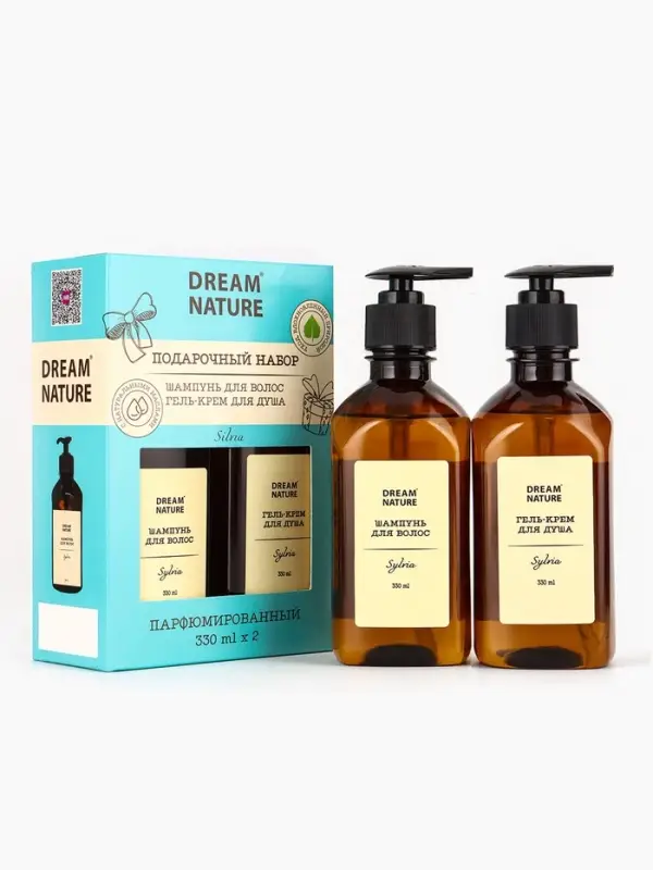 Подарочный набор женский DREAM NATURE Silvia: шампунь и гель-крем для душа по 330 мл Подарочный набор женский DREAM NATURE Silvia: шампунь и гель-крем для душа по 330 мл