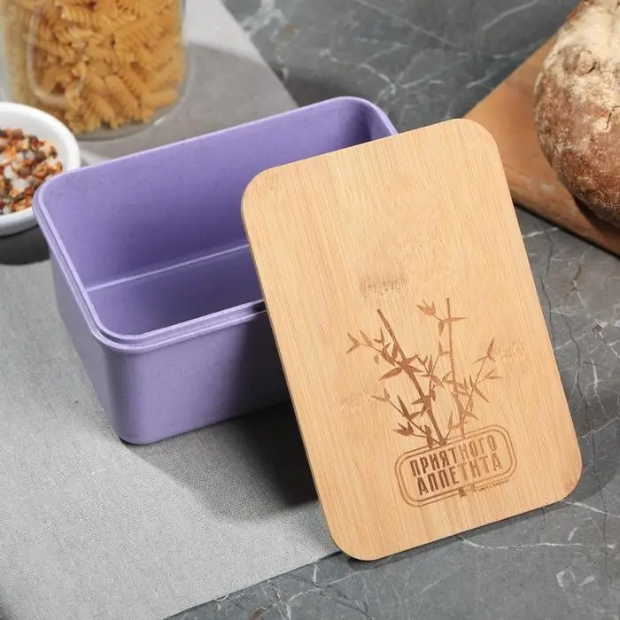 Контейнер с бамбуковой крышкой «Приятного аппетита», 1200 мл Контейнер с бамбуковой крышкой «Приятного аппетита», 1200 мл