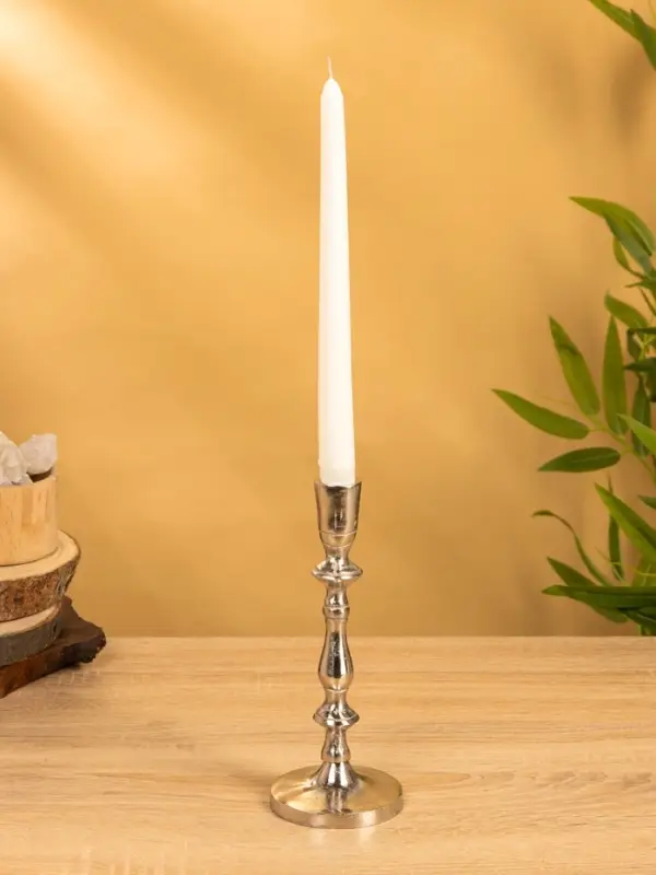 Подсвечник "Зима" 8,5х8,5х21 см, алюминий, цв. Серебро