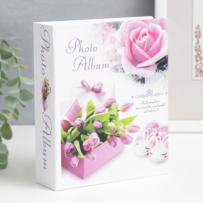Фотоальбом на 40 фото 10х15 см Фотоальбом на 40 фото 10х15 см "Цветочный" в коробке МИКС 17х14х4,5 см