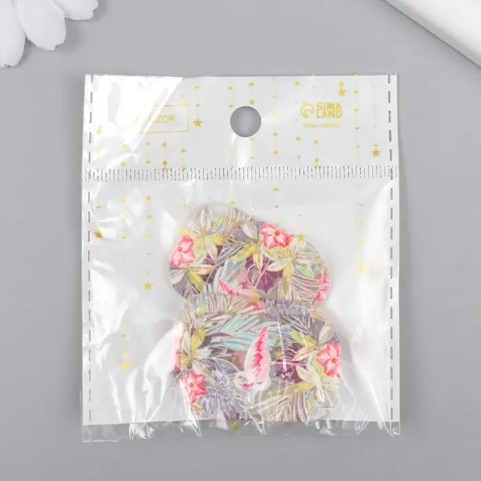 Декор для творчества акрил "Фламинго и экзотические цветы" 0,2х2,6х4 см