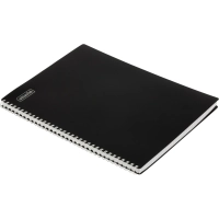 Бизнес-тетрадь А4 120л Attache гребень клетка пластик черн с тиснением