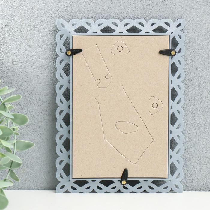 Фоторамка 10х15 см пластик L-7 серебр.металлик (пластиковый экран)