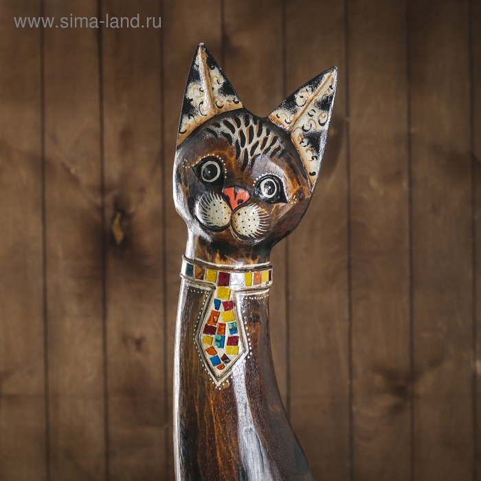 Сувенир дерево Сувенир дерево "Кошка с бабочками и сердечком на ошейнике" 100х16х7 см