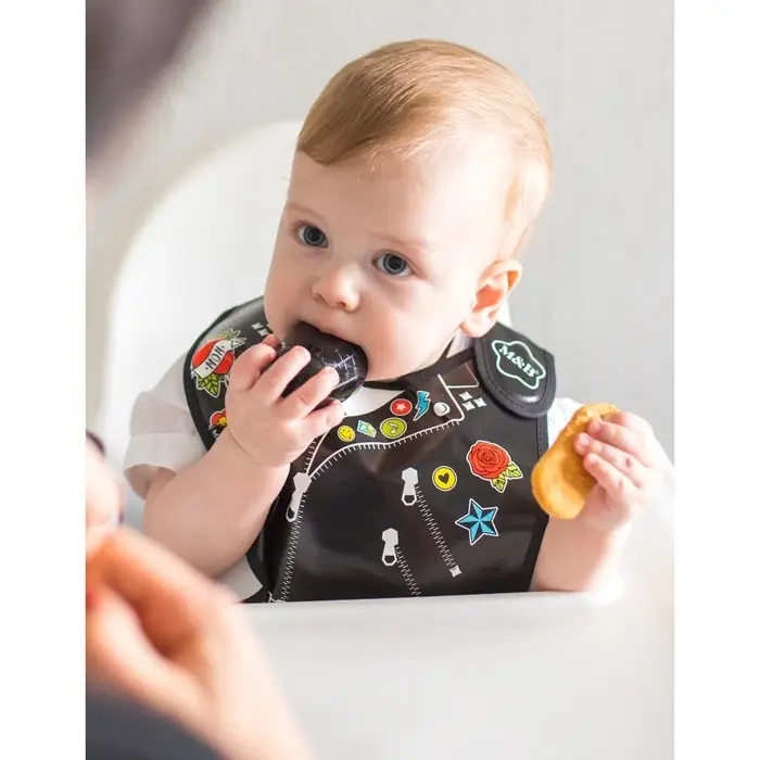 Нагрудник для кормления M&B &laquo;Rock star&raquo; непромокаемый на липучке, с карманом